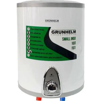 Водонагрівач Grunhelm GBH I-10 V нержавіюча сталь, регульований термостат, установка над мийкою